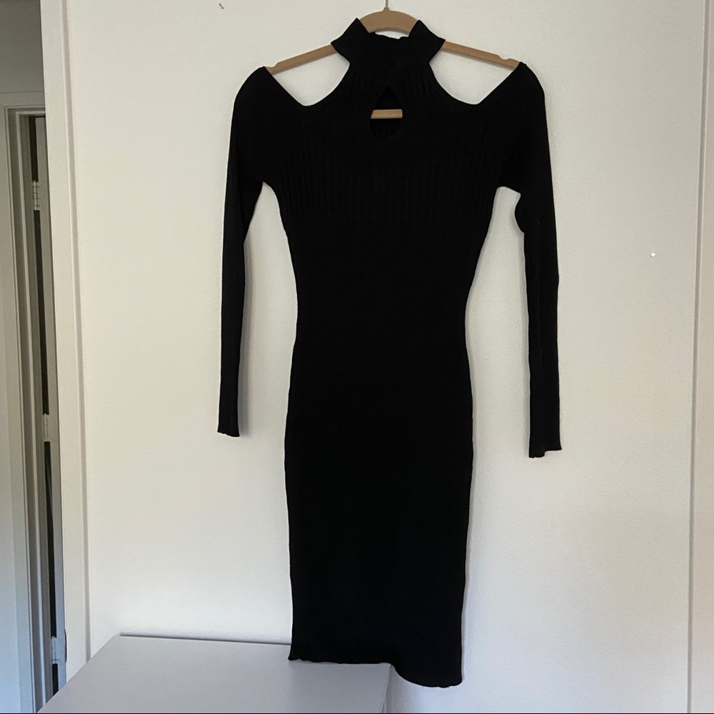 Black Mid Length Knit Dress - size M